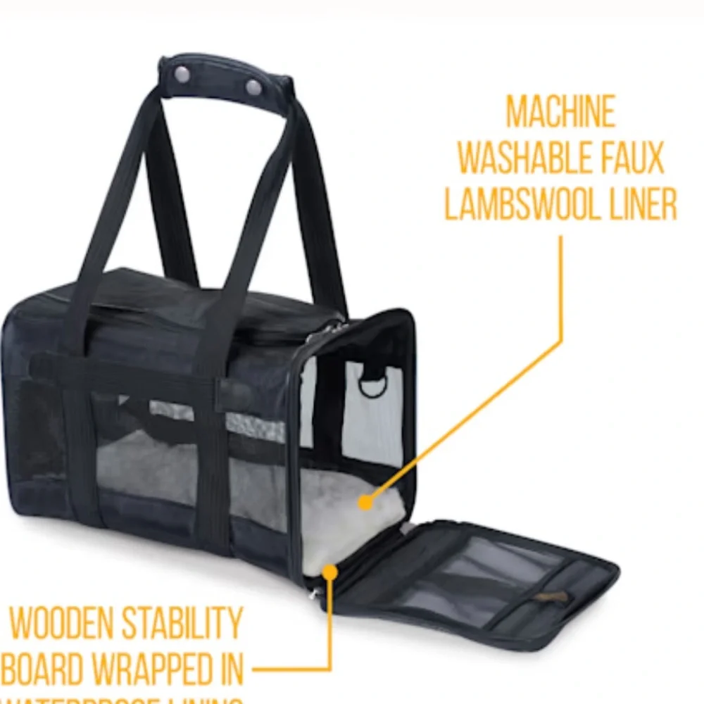 Sherpa Black Original Deluxe Airline Approved On Board Travel Pet Carrier